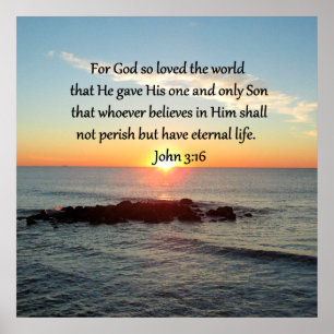AFFICHE JOHN 3:16 SUNRISE INSPIRANT