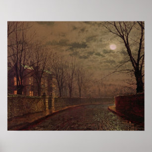 Affiche John Atkinson Grimshaw Moonlit Street Scene, 188
