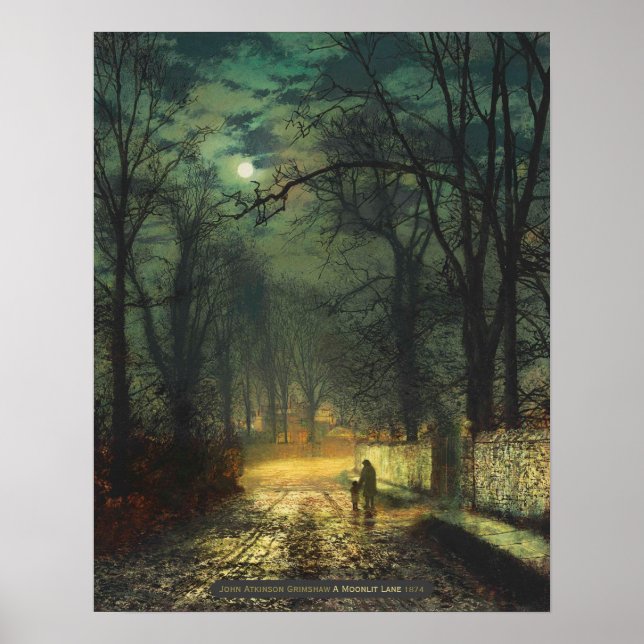 Affiche John Atkinson Grimshaw Voie lune 1874 CC0325 (Devant)