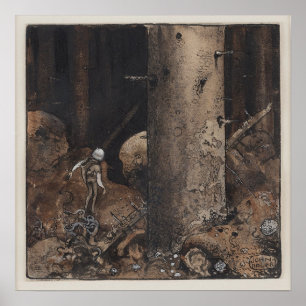 Affiche John Bauer - Dans la forêt trompeuse