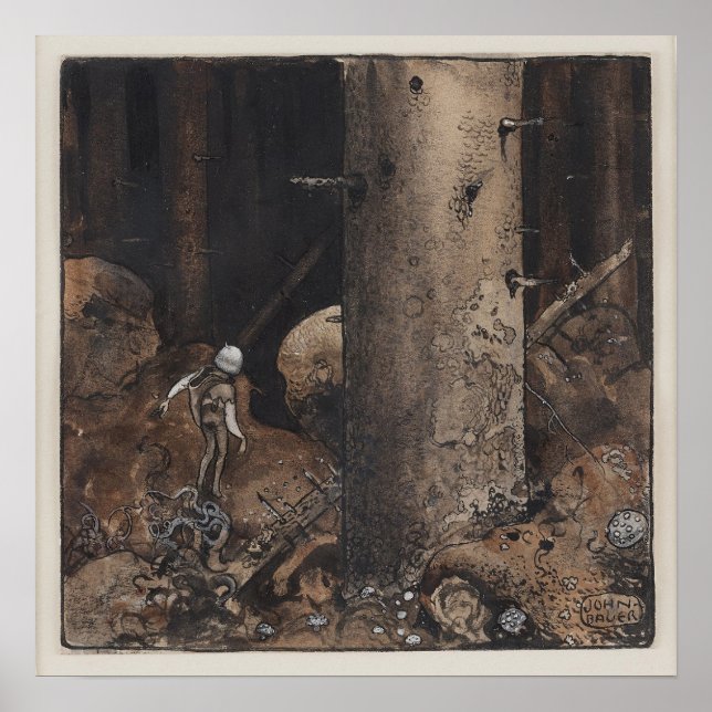 Affiche John Bauer - Dans la forêt trompeuse (Devant)