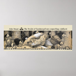 Affiche John Bauer Domberget Trolls attend des invités CC1