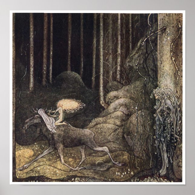 Affiche John Bauer Elk Coton (Devant)