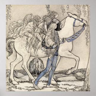 Affiche John Bauer - Il a mené le Cheval à la bridle