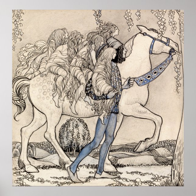 Affiche John Bauer - Il a mené le Cheval à la bridle (Devant)