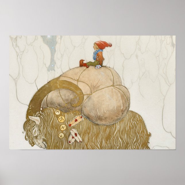 Affiche John Bauer - La chèvre de Noël (Devant)