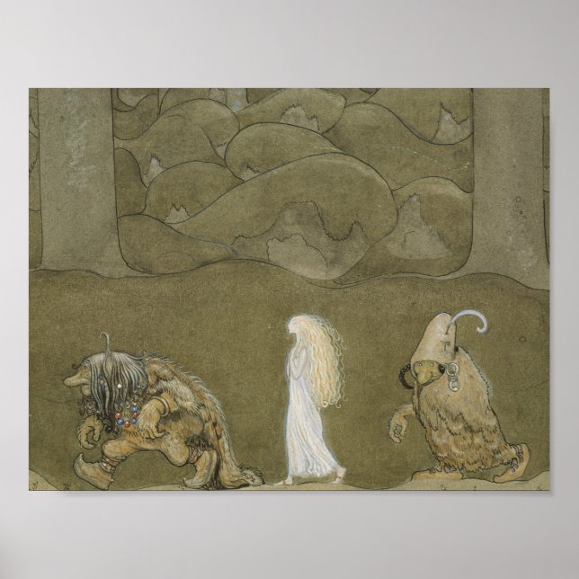 Affiche John Bauer - La princesse et les trolls (Devant)