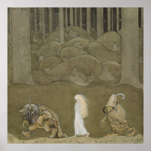 Affiche John Bauer - La princesse et les trolls