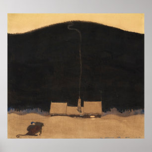 Affiche John Bauer Le cottage au pied de la montagne