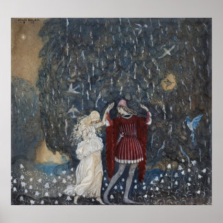 Affiche John Bauer - Lena danse avec le chevalier
