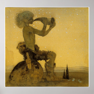 Affiche John Bauer - Un berger de fées