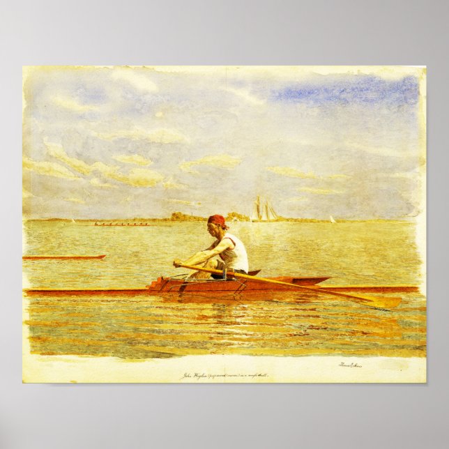 Affiche John Biglin in a Single Scull by Thomas Eakins (Devant)