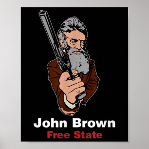 Affiche John Brown abolitionniste saignant Kansas État lib