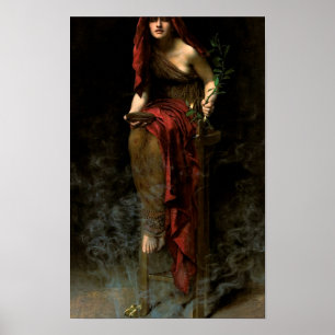 Affiche John Collier Grande prêtresse de Delphes