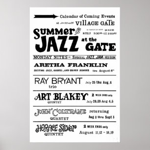 Affiche John Coltrane - Art Blakey - Aretha Franklin jazz