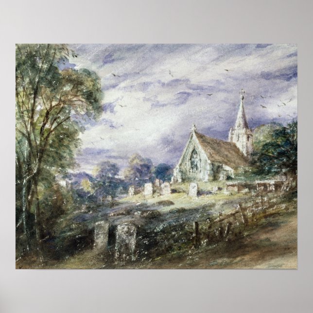 Affiche John Constable | Église Stoke Poges (Devant)
