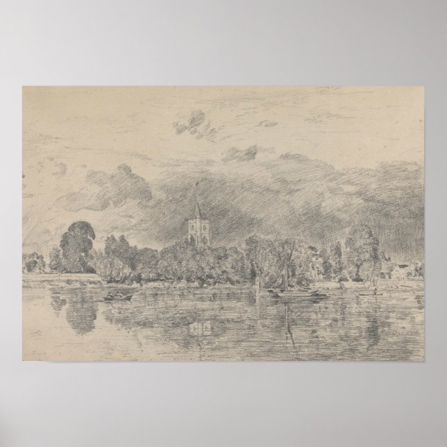 Affiche John Constable - Fulham Church (Devant)