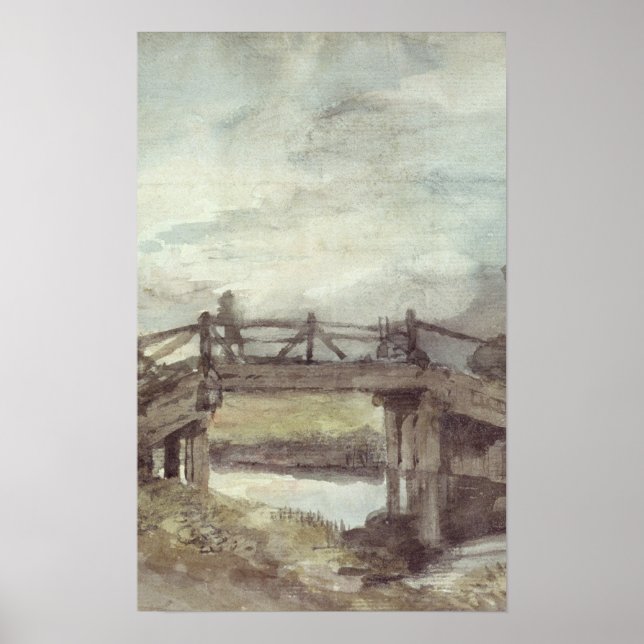 Affiche John Constable | Un pont sur la pierre (Devant)