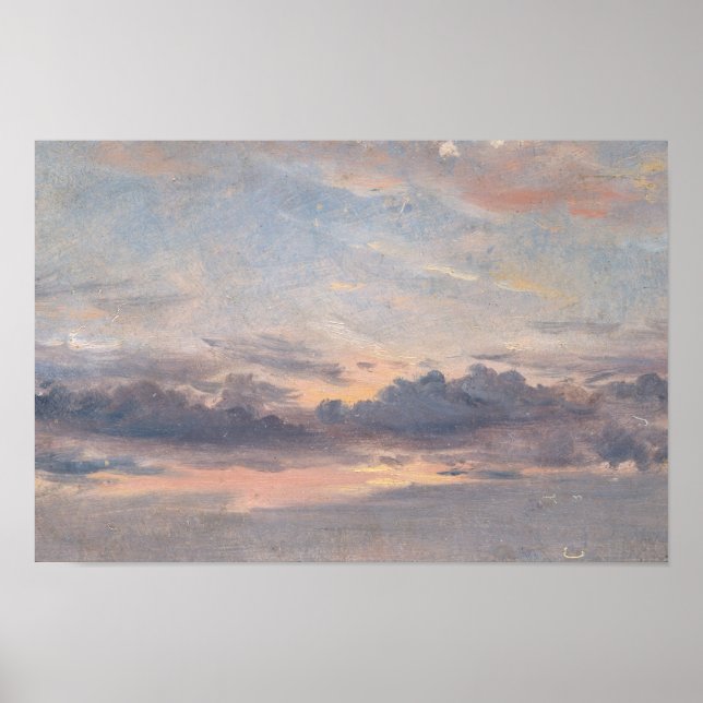 Affiche John Constable - Une étude sur le nuage, coucher d (Devant)