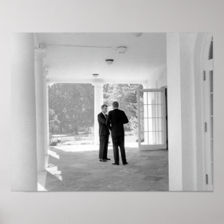 Affiche John et Robert Kennedy devant la Maison Blanche