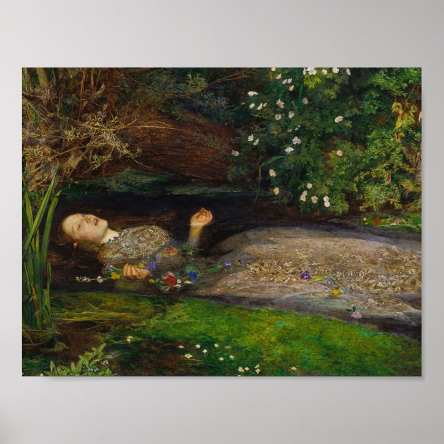 Affiche John Everett Millais - Ophélie (Devant)