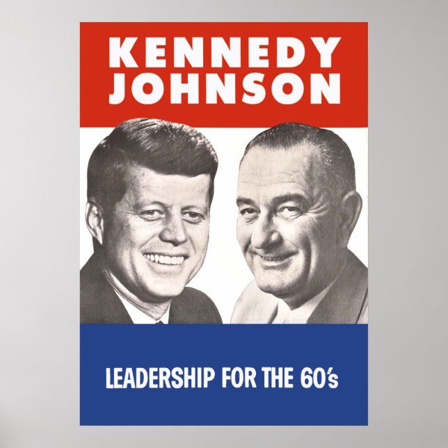 Affiche John F. Kennedy et Lyndon B. Johnson, campagne des (Devant)