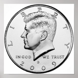 Affiche John F. Kennedy Half-Dollar