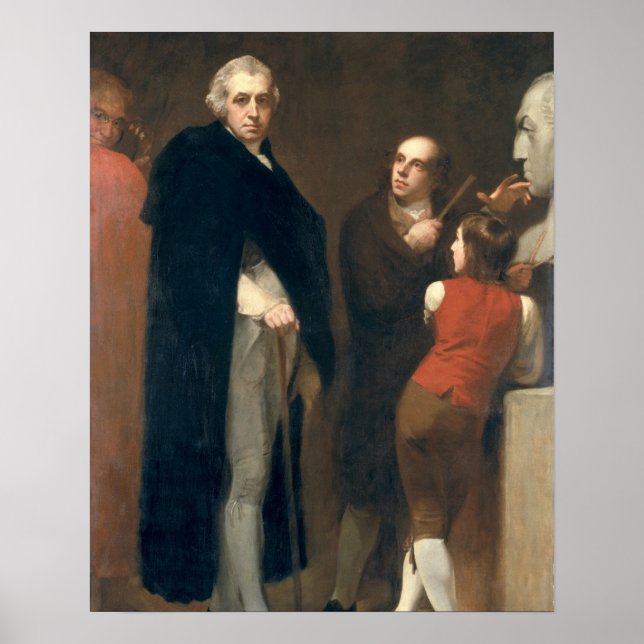 Affiche John Flaxman (1755-1826) modélisant son buste de W (Devant)