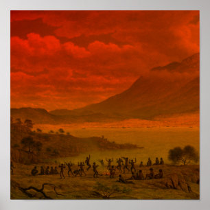 Affiche John Glover Van Diemen's Land Tasmanie Autochtone