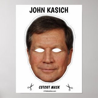 Affiche JOHN KASICH Masque Halloween