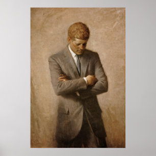 Affiche John Kennedy Portrait de la Maison-Blanche préside