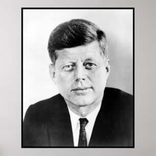 Affiche John Kennedy Portrait de la Maison-Blanche préside