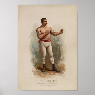 Affiche John L. Sullivan - Champion Pugilist - Color Print