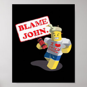 Affiche John Shedletsky J'adore le poulet frit ! Dessin dr