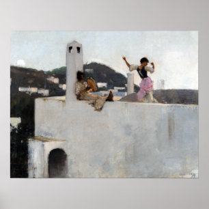 Affiche John Singer Sargent Capri Girl on a Rooftop