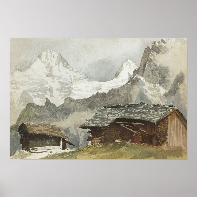 Affiche John Singer Sargent - Chalets, Breithorn, Murren (Devant)