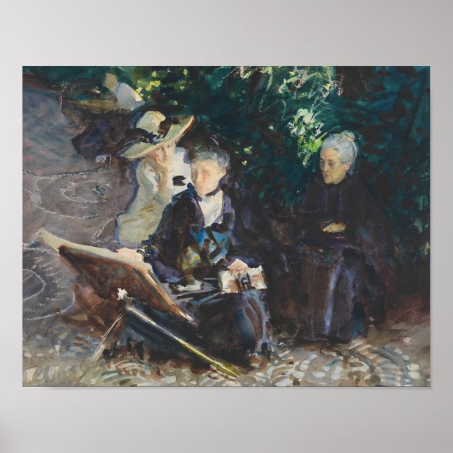 Affiche John Singer Sargent - Dans le Generalife (Devant)