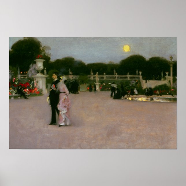 Affiche John Singer Sargent - Dans le jardin du Luxembourg (Devant)