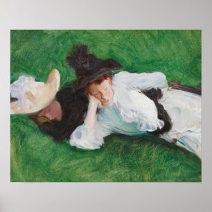Affiche John Singer Sargent - Deux filles sur une pelouse