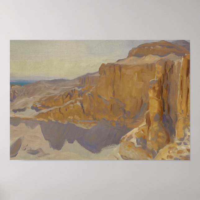 Affiche John Singer Sargent - Falaises à Deir el Bahri (Devant)