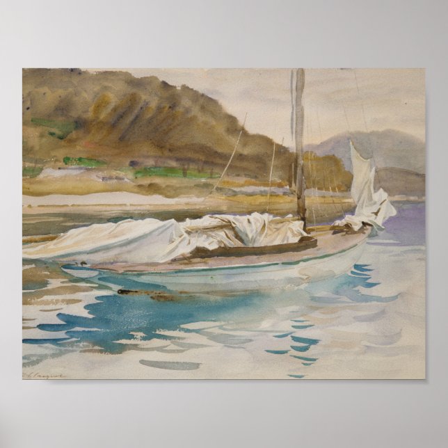 Affiche John Singer Sargent - Idle Sails (Devant)