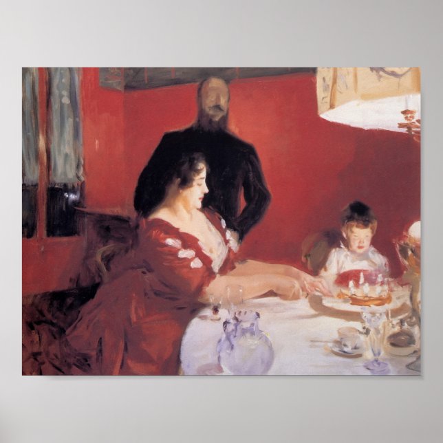 Affiche John Singer Sargent - La fête d'anniversaire (Devant)