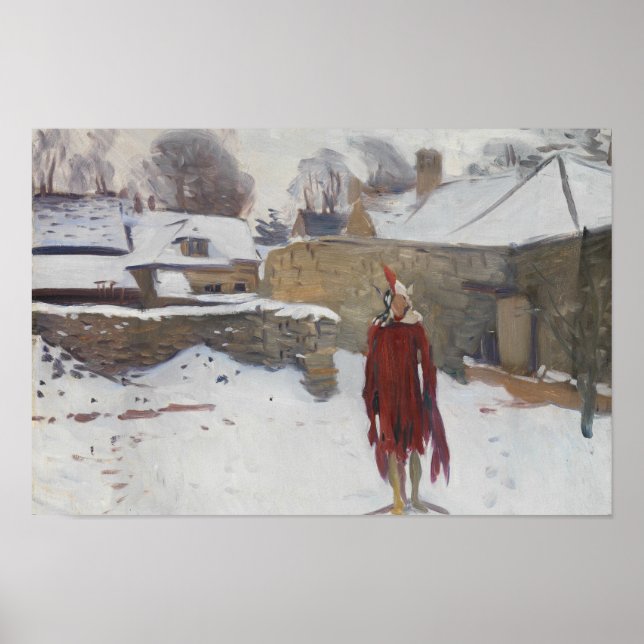 Affiche John Singer Sargent - Mannikin dans la neige (Devant)
