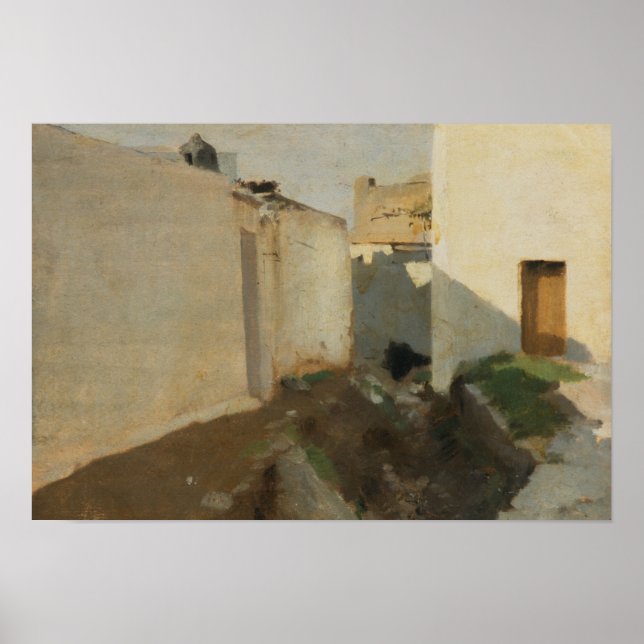 Affiche John Singer Sargent - Murs blancs à Sunlight (Devant)