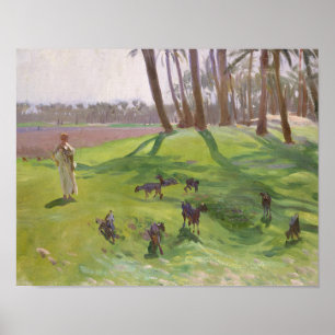 Affiche John Singer Sargent - Paysage avec Goatherd