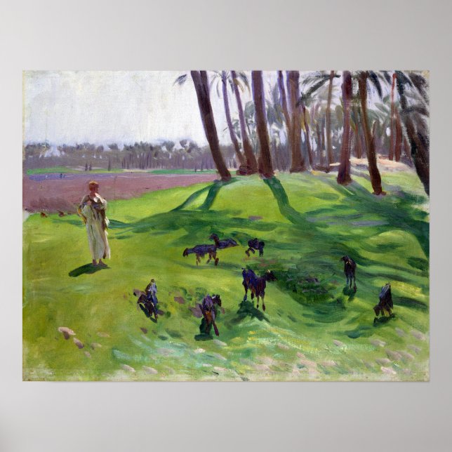 Affiche John Singer Sargent Paysage avec Goatherd (Devant)