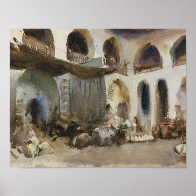 Affiche John Singer Sargent - Place du marché (Devant)