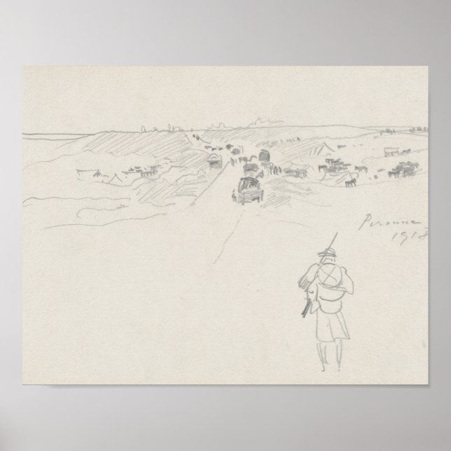 Affiche John Singer Sargent - Road at Peronne (Devant)