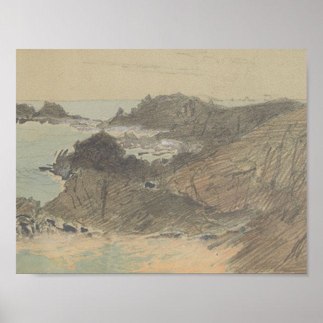 Affiche John Singer Sargent - Rocky Coast (Devant)