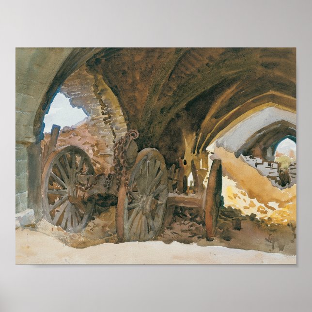 Affiche John Singer Sargent - Roues dans la voûte (Devant)